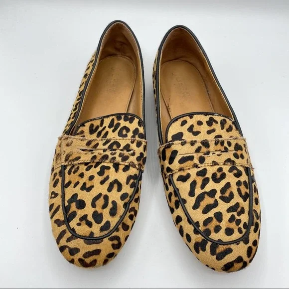 J. CREW Factory Leopard Calf Hair Penny Loafers - Picture 3 of 7